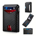 Men's RFID Blocking Leather Card Holder with Auto Eject